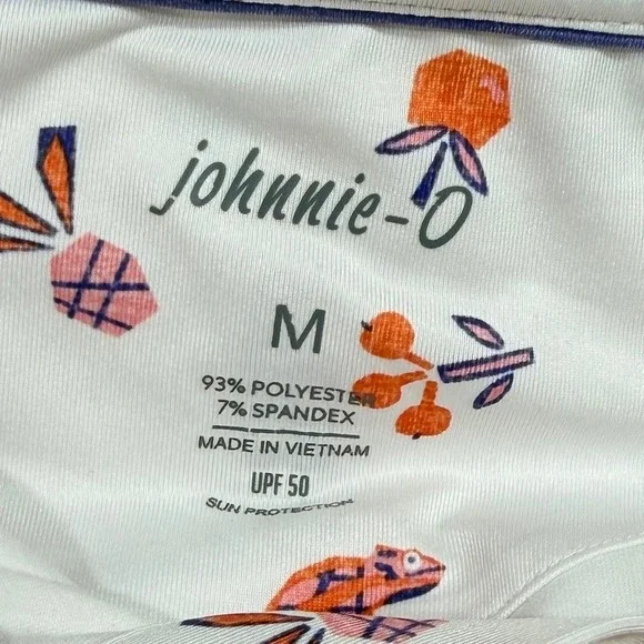 Johnnie-O Flynn Mens M White Chameleon Pineapple Mid Pines Golf Polo JMPO5700 - Picture 4 of 7